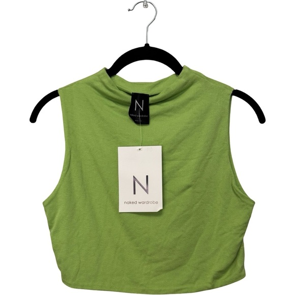 naked wardrobe Tops - NWT! Naked Wardrobe Smooth Mock Neck Crop Top (Large)
